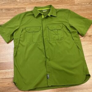 Cabela's Men's Guidewear Vented‎ Fishing Shirt Snaps Green Size Large